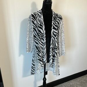 Chico's Black and White Zebra Cardigan Sweater